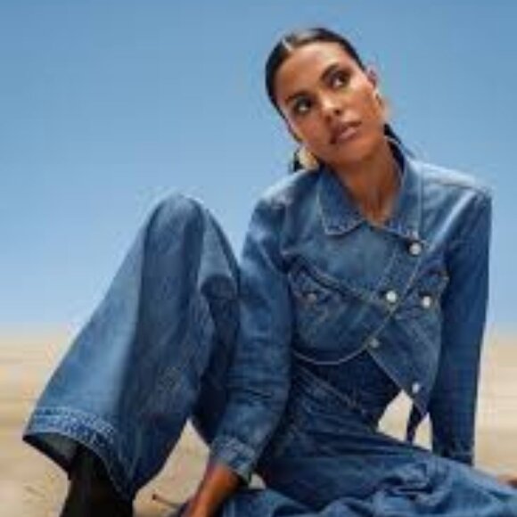 Gap X Cult Gaia Jackets & Blazers - NWT: Gap X Cult Gaia Asymmetrical Denim Jacket